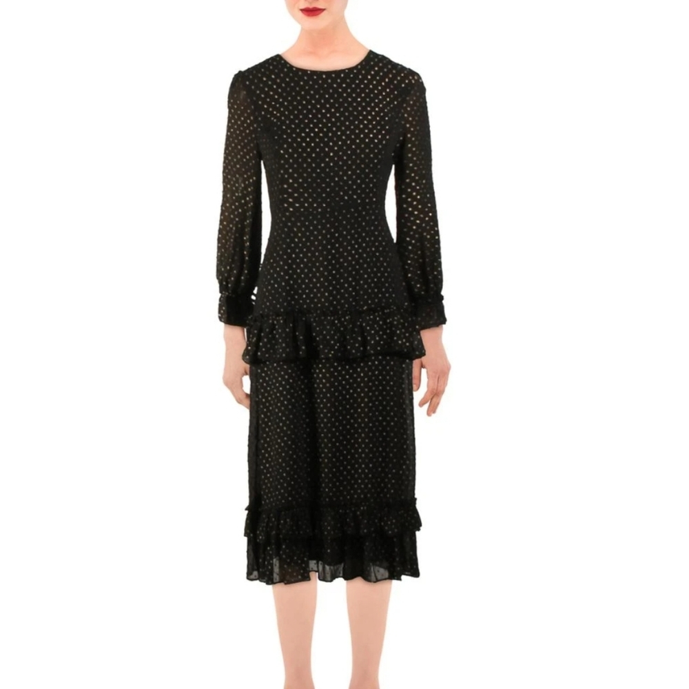 ENDLESS ROSE PUFF SLEEVE DOTTED PEASANT Dress